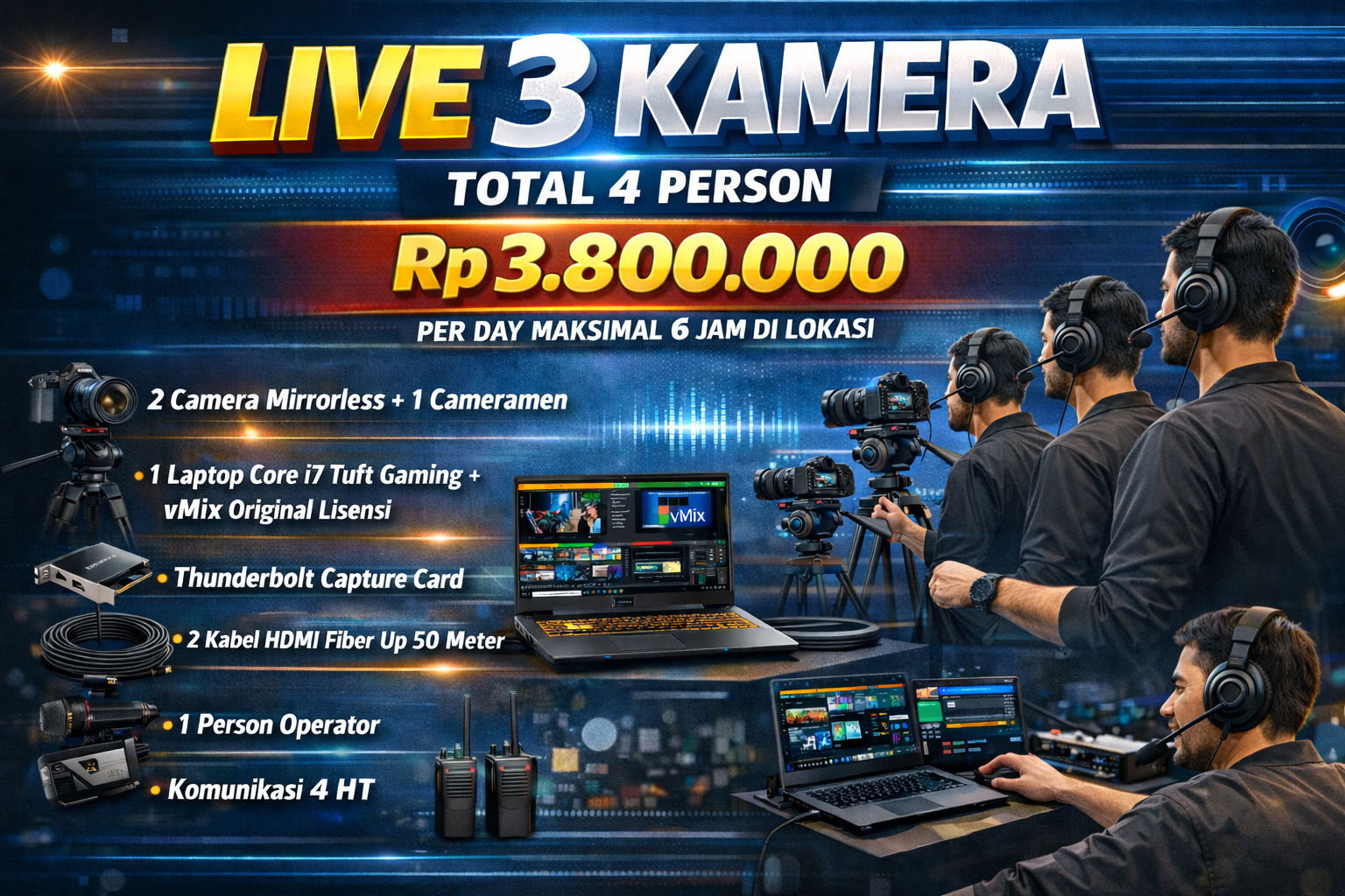 Semurah Itu! Live Multicam 3 Kamera